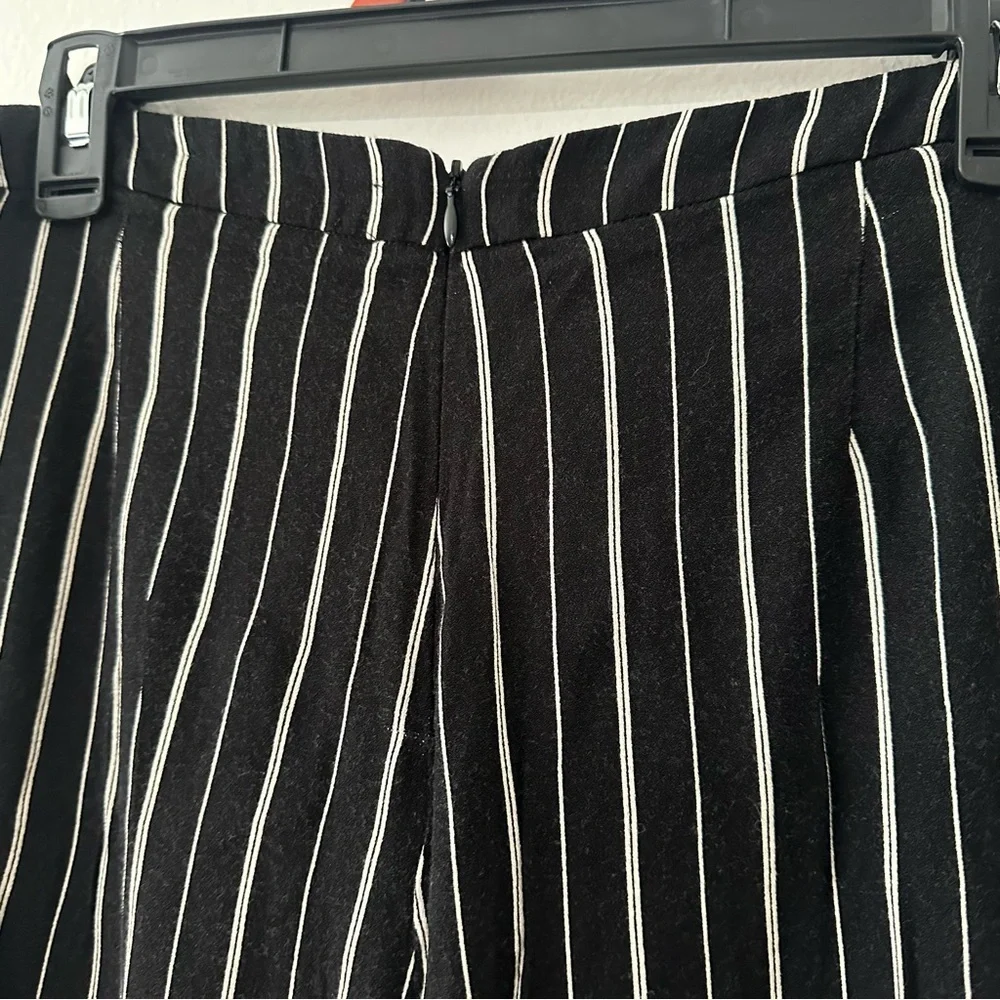 Reformation Black Pinstripe Wide Leg Pants Women’s 8 Petite Tailored Trouser
